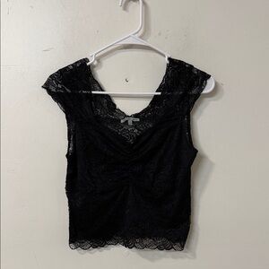 Elegant Black Lace Top Y2K